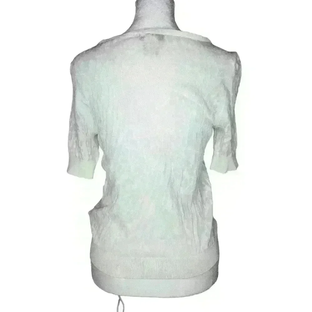 White house black market women's ivory sheer blouse size small - Picture 2 of 7